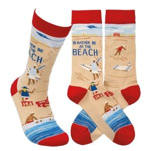 ☀️I’d Rather Be At The Beach Socks☀️Primitives by Kathy NWT
